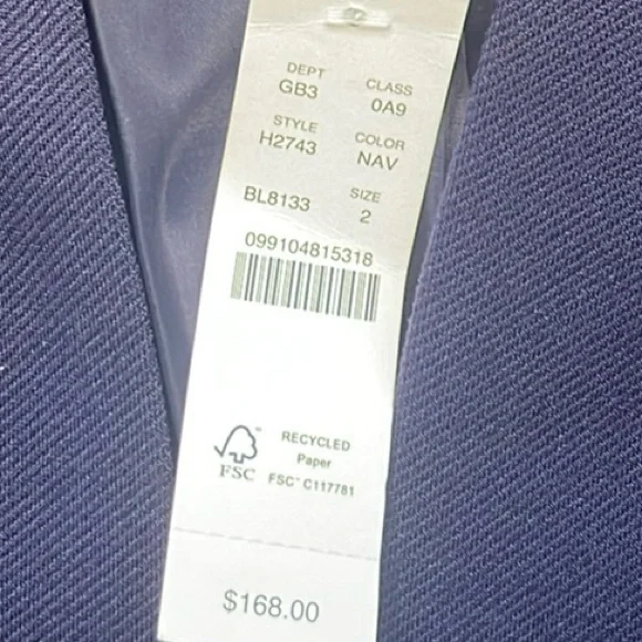 NWT J.Crew Navy Blazer - Picture 5 of 5